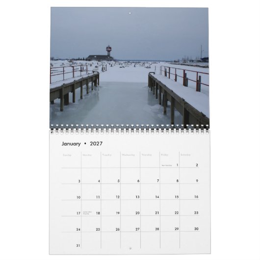 Calendrier Mural Saisons de Pennsylvanie (Jan 2027)