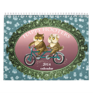 Calendrier Mural Saisons drôles 2014 personnalisable de hiboux