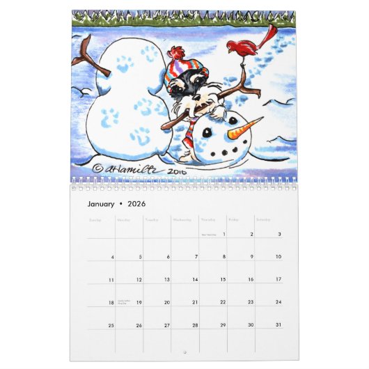 Calendrier Mural Schnauzers Off-Leash Art™ Vol 1 (Jan 2026)