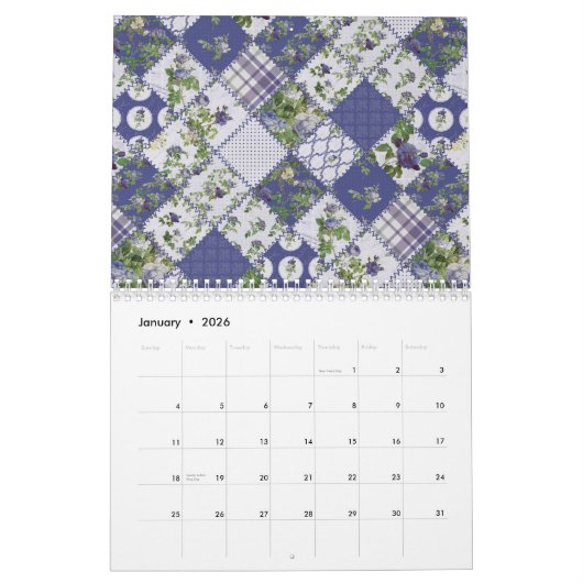 Calendrier mural Shabby Chic Patchwork (Jan 2026)