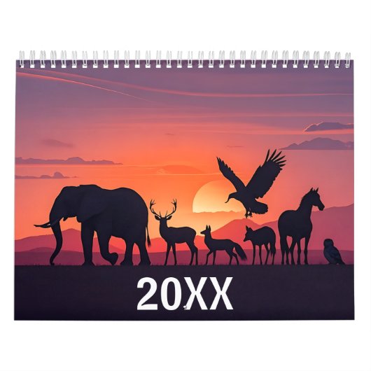 Calendrier mural silhouettes fauniques 2026 (Protection)