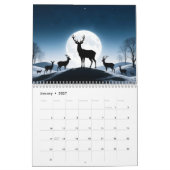 Calendrier mural silhouettes fauniques 2026 (Jan 2027)
