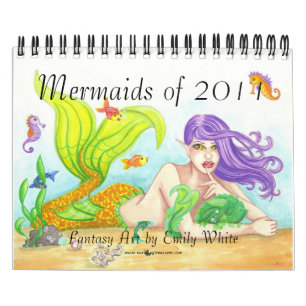 Calendrier Mural Sirènes de 2011 imaginaire illustrant le calendri