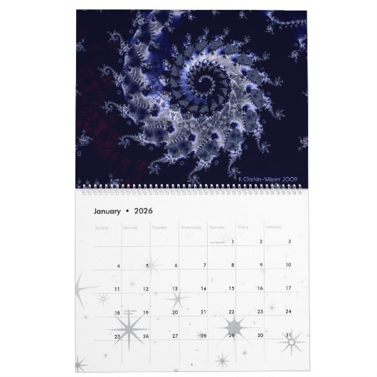 CALENDRIER MURAL SPIRALES 2009 (Jan 2026)