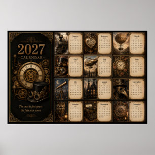 Calendrier mural Steampunk 2027 Poster