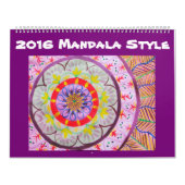 Calendrier Mural Style de mandala d'aquarelle (Protection)