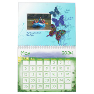 Calendrier Mural Style Scrapbook Famille Photo N'importe quelle ann