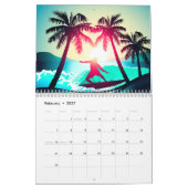 Calendrier Mural Surf avec palmiers (Feb 2027)