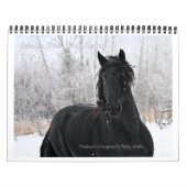 Calendrier Mural Taille standard de photo frisonne de cheval (Protection)