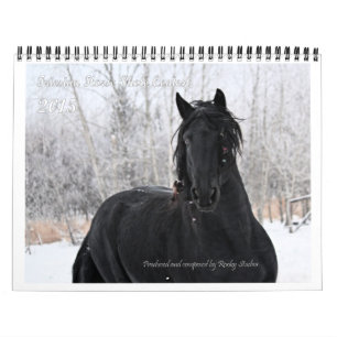 Calendrier Mural Taille standard de photo frisonne de cheval