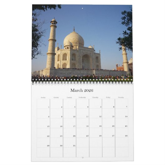 Calendrier Mural taj mahal 2026 (Mar 2026)