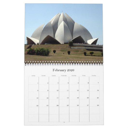 Calendrier Mural temple lotus 2025 (Feb 2026)