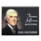 Calendrier Mural Thomas Jefferson cite avec une photo présidentiell (Protection)