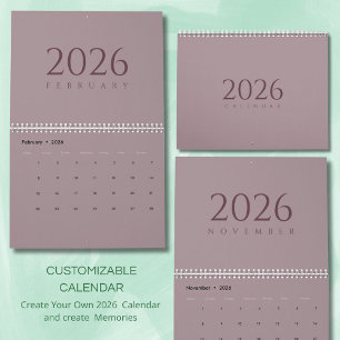 Calendrier mural tons neutres minimaliste