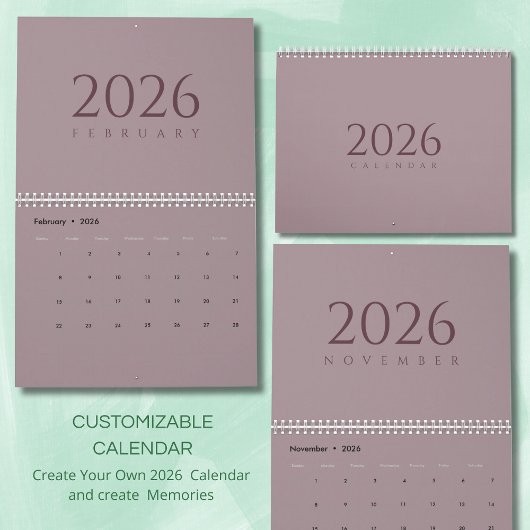 Calendrier mural tons neutres minimaliste