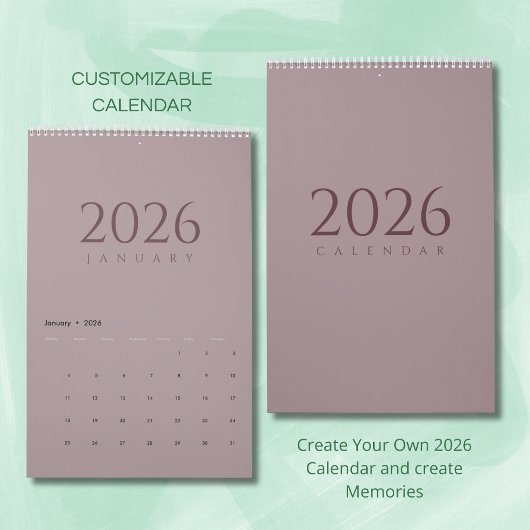 Calendrier mural tons neutres minimaliste