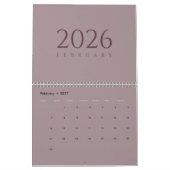 Calendrier mural tons neutres minimaliste (Feb 2027)
