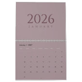 Calendrier mural tons neutres minimaliste (Jan 2027)