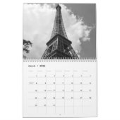 Calendrier Mural Tour Eiffel Paris Noir & Blanc (Mar 2026)
