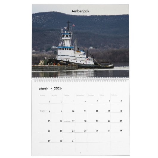 Calendrier Mural Tractions subites sur le fleuve Hudson---Kirby en (Mar 2026)
