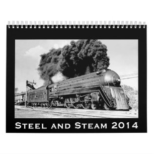 Calendrier Mural Trains 2014 de cru d'acier et de vapeur