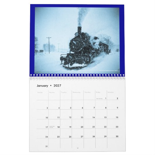 Calendrier Mural Trains vintages (Jan 2027)