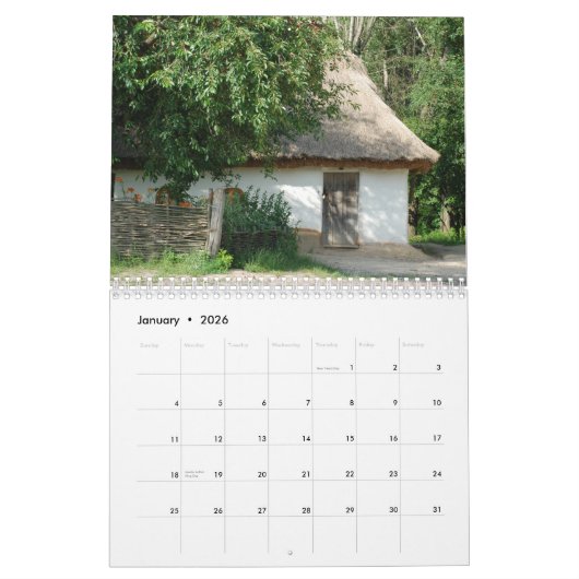 Calendrier Mural UKRAINE ancien calendrier_village (Jan 2026)