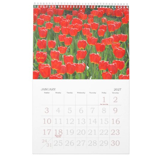 Calendrier Mural un contact du rouge pour 2013 (Jan 2027)