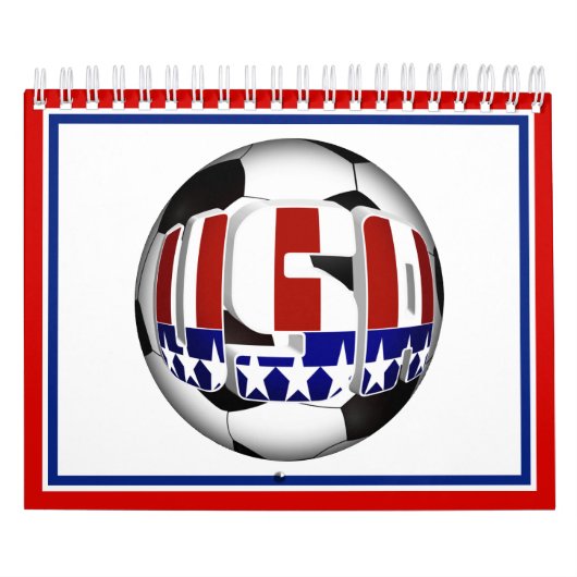 Calendrier Mural USA Patriotique SOCCER Sports (Protection)