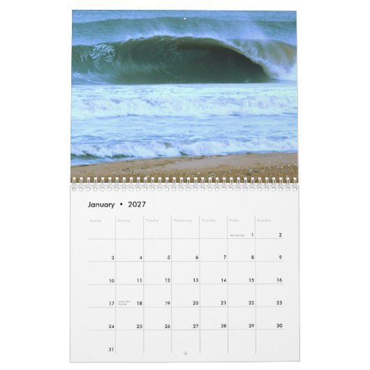 Calendrier Mural Vagues, vent, et sable Calander 2012 (Jan 2027)