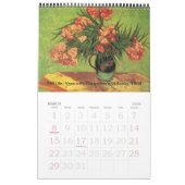 Calendrier Mural Van Gogh Fleurs avec Irises, Tournesols, Pépites (Mar 2026)