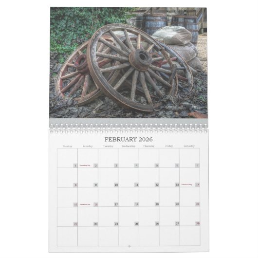 Calendrier Mural Vieux choses, abandon et délabrement : Un (Feb 2026)