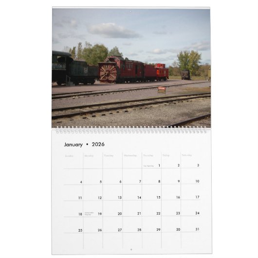 CALENDRIER MURAL VIEUX PONT EN CHEMIN DE FER (Jan 2026)