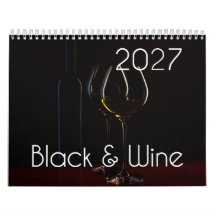Calendrier mural vin 2027 - Noir & Vin