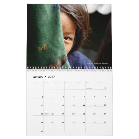 Calendrier Mural Visages du Népal (Jan 2027)