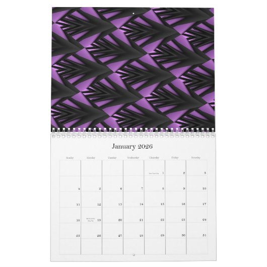 Calendrier Mural Visions pourpres (Jan 2026)