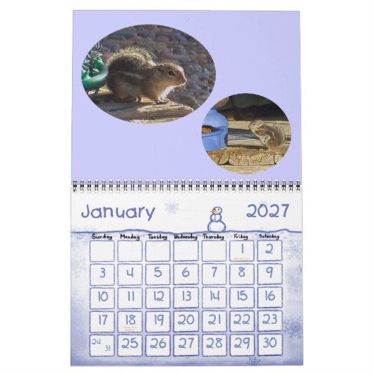 Calendrier Mural VISITEURS jardins (Jan 2027)