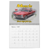 Calendrier Mural Voitures de muscle du passé (Feb 2027)