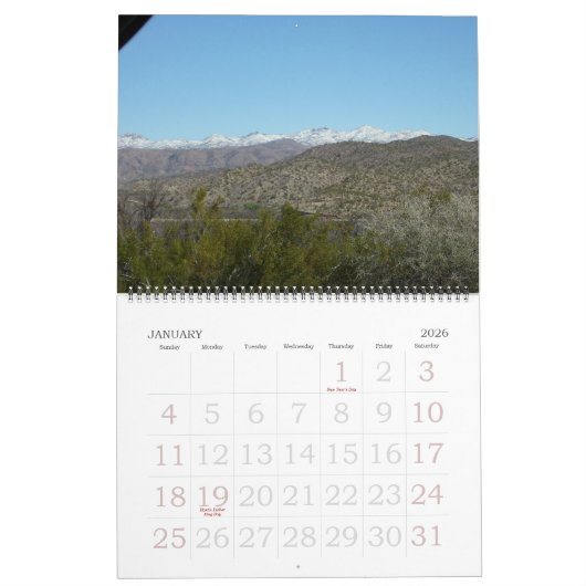 Calendrier Mural vue de canyon grand (Jan 2026)