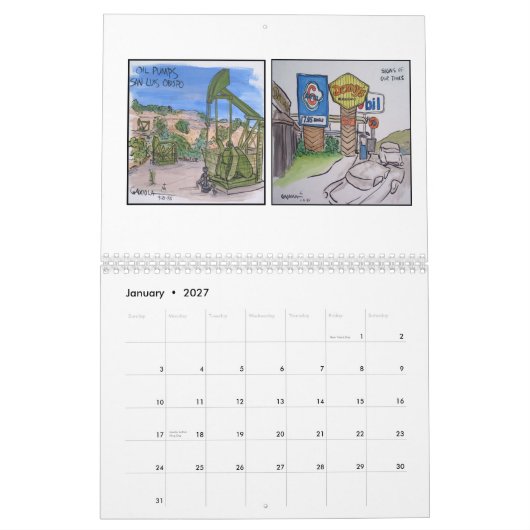 Calendrier Mural Vues du comté de San Luis_obispo (Jan 2027)