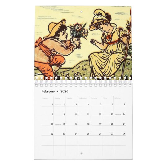 Calendrier Mural Walter Crane (Feb 2026)