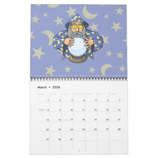 Calendrier Mural Wizard (Mar 2026)