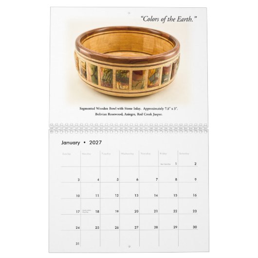 Calendrier mural - Woodturning décoratif (Jan 2027)