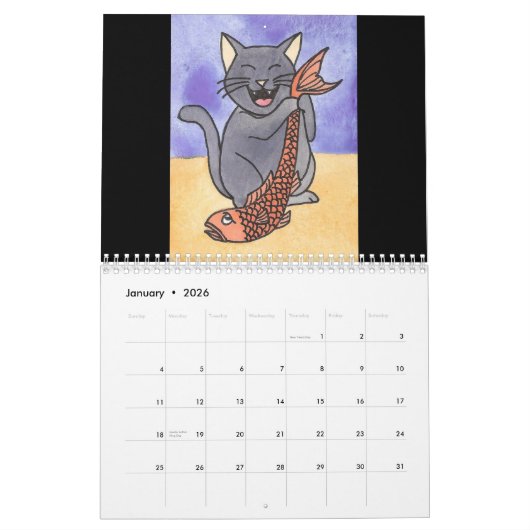 Calendrier Mural zazzle 003, Chats by Amber Day 2010 (Jan 2026)