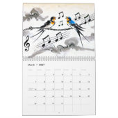 Calendrier Murmures de Printemps – Hirondelles à l'encre de C (Mar 2027)