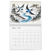 Calendrier Murmures de Printemps – Hirondelles à l'encre de C (Feb 2027)