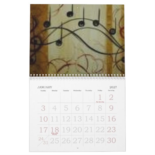 Calendrier music<3 (Jan 2027)