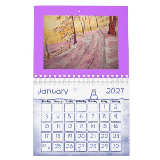Calendrier musique et paysages (Jan 2027)