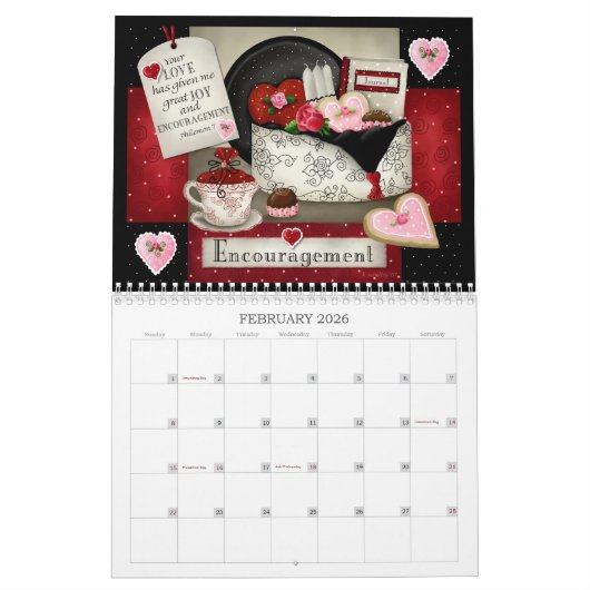 Calendrier "My Cup Runneth Over" 2026 Scripture Calendar (Feb 2026)