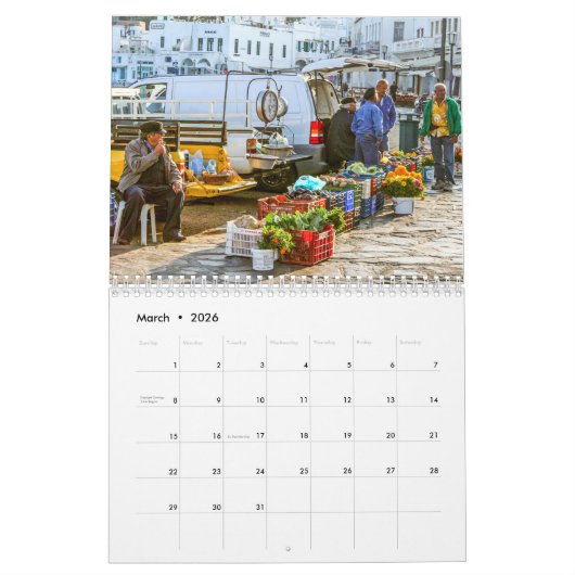 Calendrier Mykonos (Mar 2026)